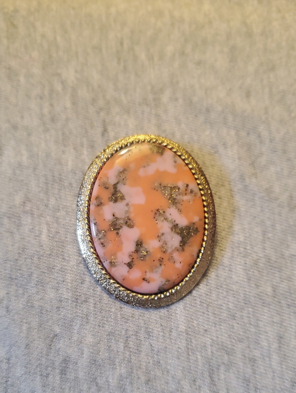 Vintage 1974 Sarah Coventry Coraline Brooch Pendant Coral Confetti Pin